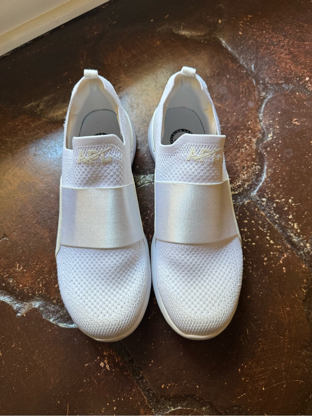 APL White Slip-On Athletic Sneakers with Elastic Strap - Women